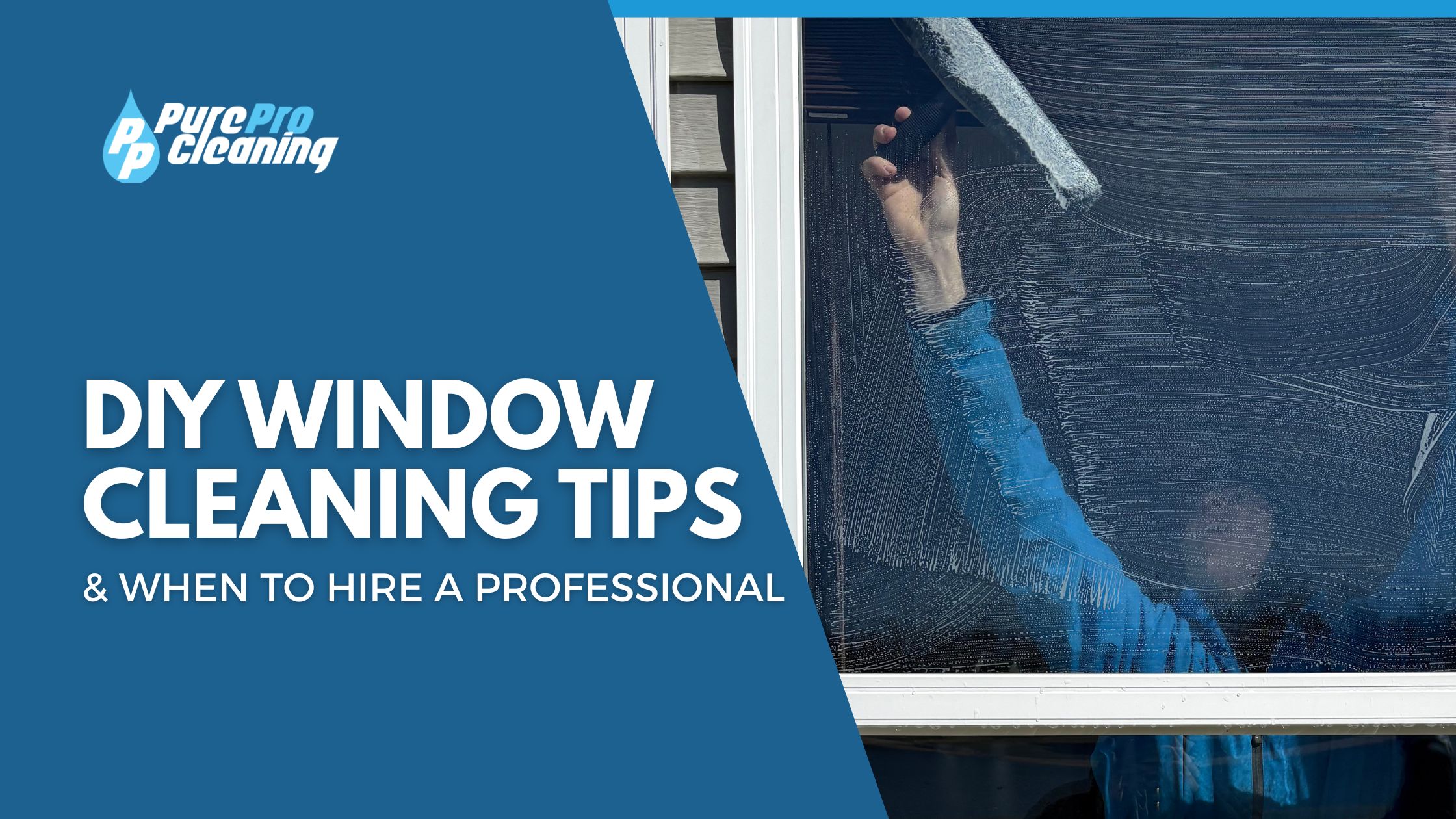 window being cleaned with the text "how to clean your house windows"